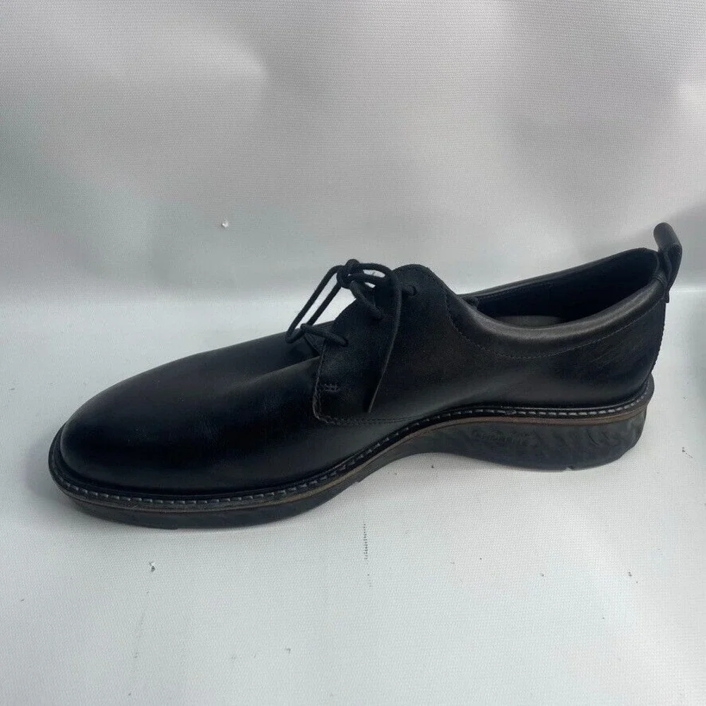 ECCO MENS‎ ST.1 HYBRID BLACK LEATHER PLAIN TOE OXFORD SIZE 44 / 10-10.5 $250